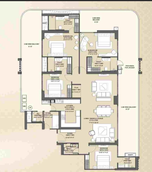 4 BHK Floor Plan