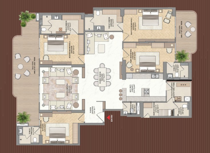 4 BHK Floor Plan