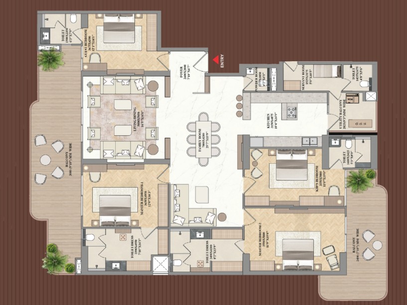 4 BHK Floor Plan