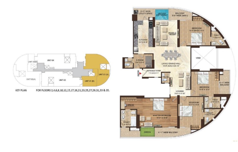 4 BHK Floor Plan