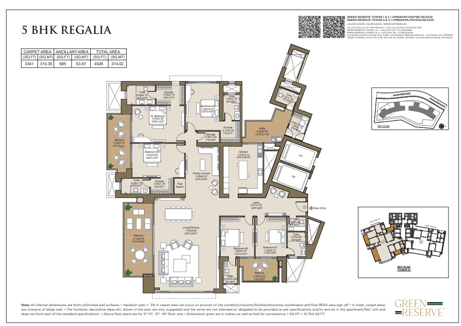 5 BHK + STUDY Floor Plan