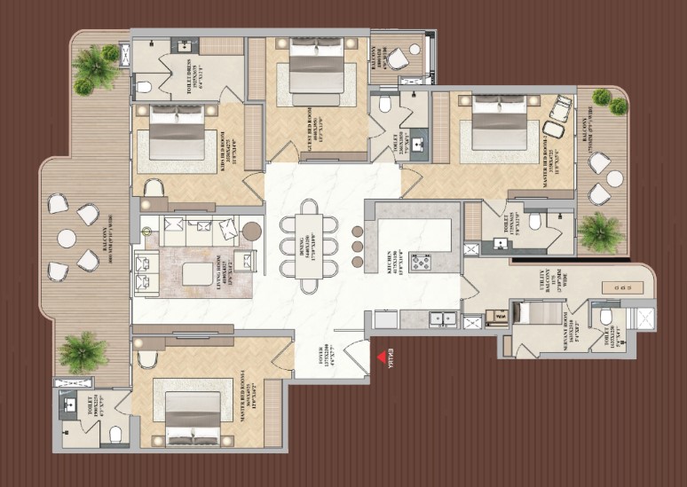 4 BHK Floor Plan