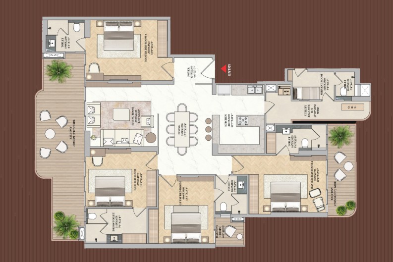 4 BHK Floor Plan