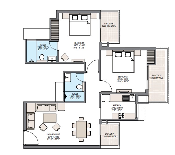 2 BHK SPEEDWAY AVENUE