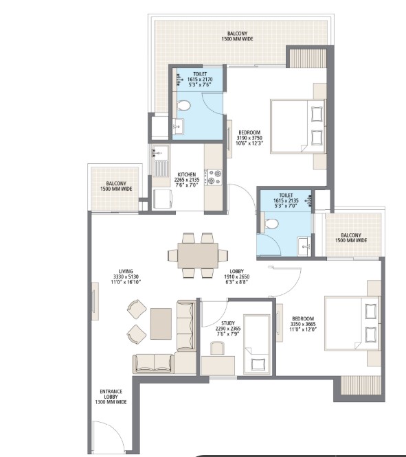 2 BHK SPEEDWAY AVENUE