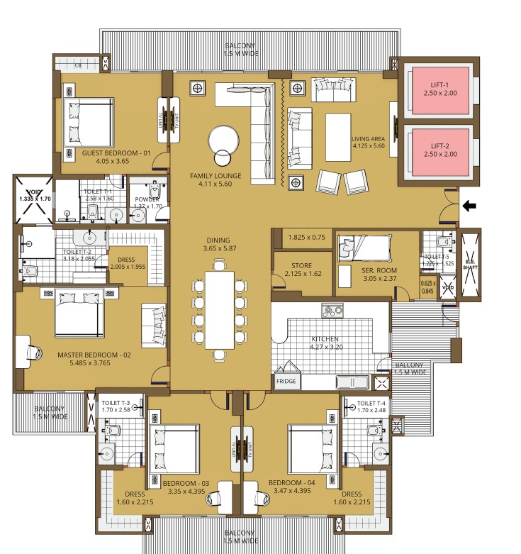 4 BHK - A1 Regal apartment in Purvanchal Sunbliss